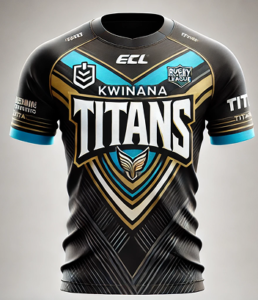 2025 Gold Coast Kwinana Titans Mens Cyan Tee (Copy)