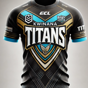 2025 Gold Coast Kwinana Titans Mens Cyan Tee