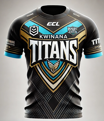 2025 Gold Coast Kwinana Titans Mens Cyan Tee (Copy)